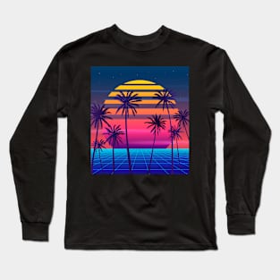 Dreamy 80s Synthwave Long Sleeve T-Shirt